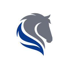 Head of horse logo design. Horse racing company logo template.