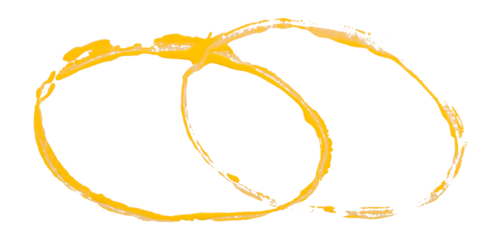 Abstract simple yellow circle and ellipse