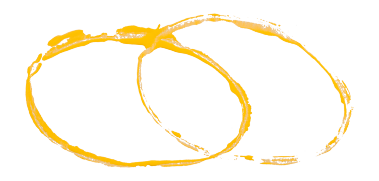 Abstract simple yellow circle and ellipse