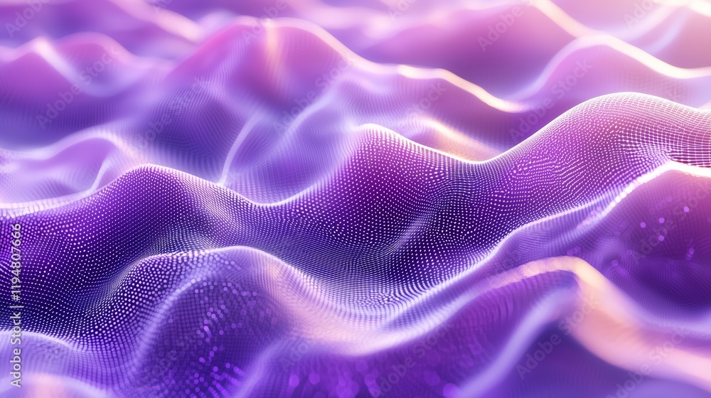 Poster abstract purple waves with soft lighting and depth in composition