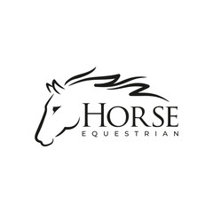 equestrian Horse racing logo template