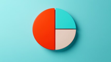 Fototapeta premium Creative pie chart design showcasing data segmentation digital canvas graphic illustration minimalist style top-down view visual communication