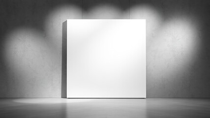 White Square Canvas Mockup on Gray Background - Poster Template, High-Quality AI Art