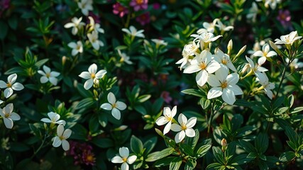 White Flowers Garden - Bright & Colorful AI Photo