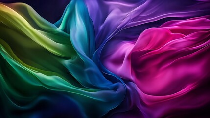 Obraz premium Abstract Colorful Silk Fabric Swirls: A Symphony of Hues