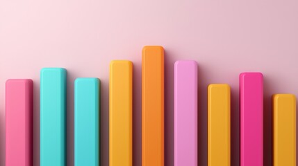 Colorful bar graph analysis digital workspace infographic design creative environment aerial view data visualization insights