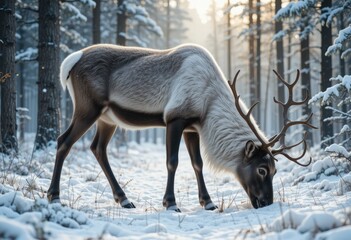 Naklejka premium deer in winter