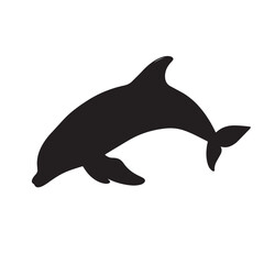 Dolphin Jumping Silhouette - Vector Illustration