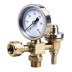 Precise Brass Pressure Gauge Industrial Valve System 3d tool gold meter metal shiny black 