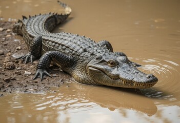 Obraz premium alligator in the swamp