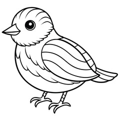 Obraz premium Hand drawn bird outline illustration Premium vector