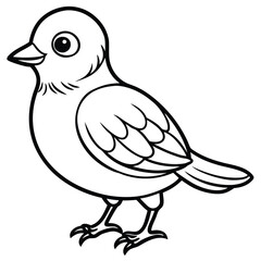 Fototapeta premium Hand drawn bird outline illustration Premium vector