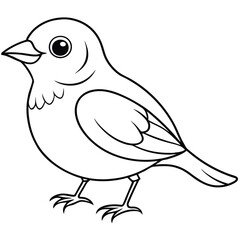 Fototapeta premium Hand drawn bird outline illustration Premium vector