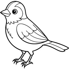 Fototapeta premium Hand drawn bird outline illustration Premium vector