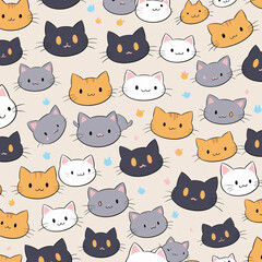 seamless pattern with cats