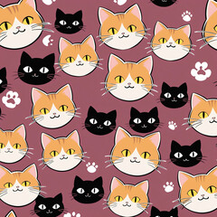seamless pattern with cats