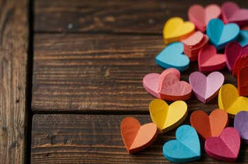 Obraz premium hearts on wooden background