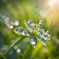 water drops on green grass