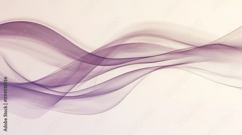 Poster Soft warm mocha mousse lines gently undulate across a light background, evoking a calming sense of tranquility and artistic fluidity. The movement suggests a dance of colors in space