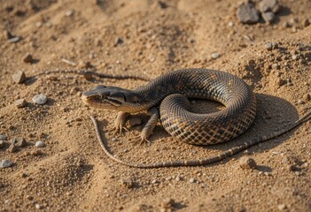 Obraz premium snake on the beach