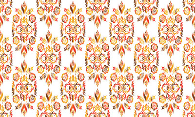 Geometric ethnic flower pattern for background,fabric,wrapping,clothing,wallpaper,Batik,carpet,embroidery style.
