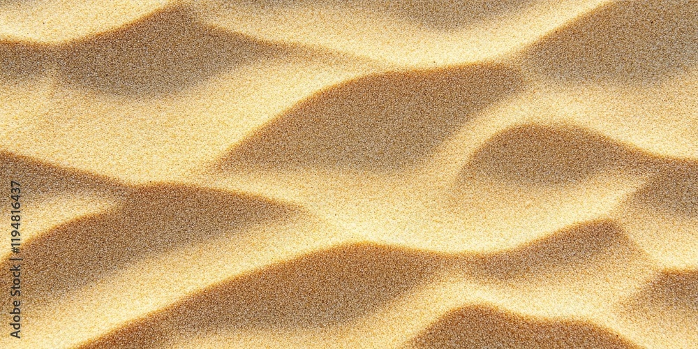 Poster golden sand texture with soft wavy patterns and gentle shadows creating a serene background, highlig