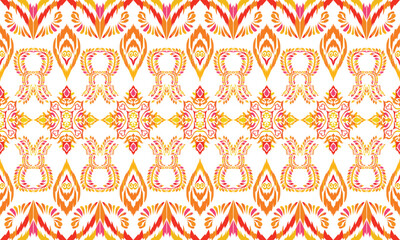 Geometric ethnic flower pattern for background,fabric,wrapping,clothing,wallpaper,Batik,carpet,embroidery style.
