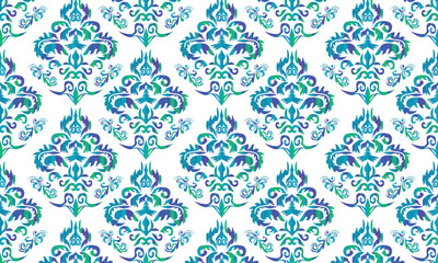 Geometric ethnic flower pattern for background,fabric,wrapping,clothing,wallpaper,Batik,carpet,embroidery style.