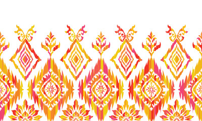 Geometric ethnic flower pattern for background,fabric,wrapping,clothing,wallpaper,Batik,carpet,embroidery style.