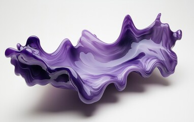 Naklejka premium A smooth purple splash captured mid-motion with artistic ripples on a clean white surface