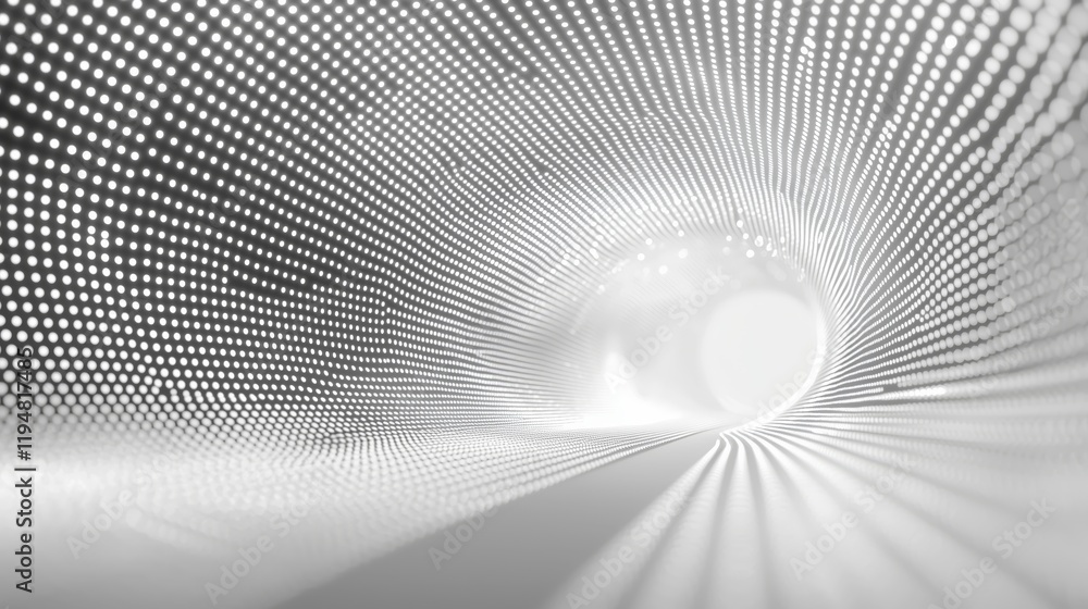 Aufkleber abstract light tunnel with dots forming a dynamic perspective