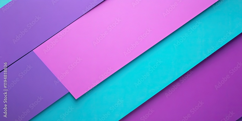 Aufkleber diagonal planes in vibrant purple and turquoise create a minimalist background with ample copy space