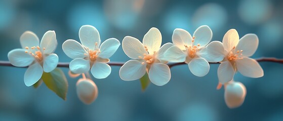 Fototapeta premium Delicate spring blossoms on a branch.