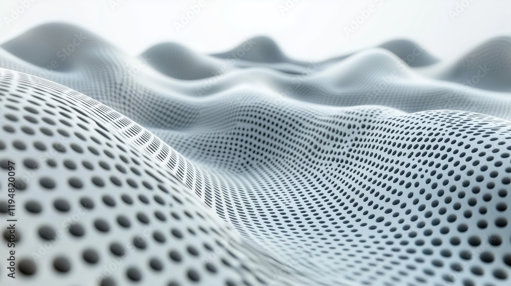 Poster abstract 3d texture of wavy surface with dots and curves