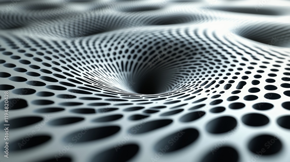 Aufkleber abstract pattern of holes and waves in 3d textured surface