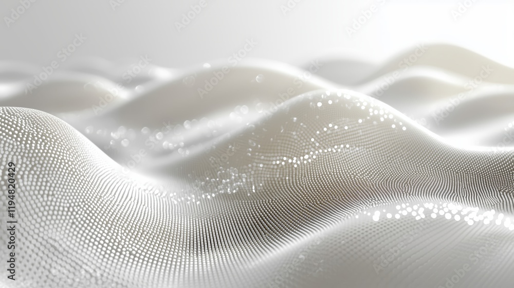 Poster smooth white waves forming an abstract texture background