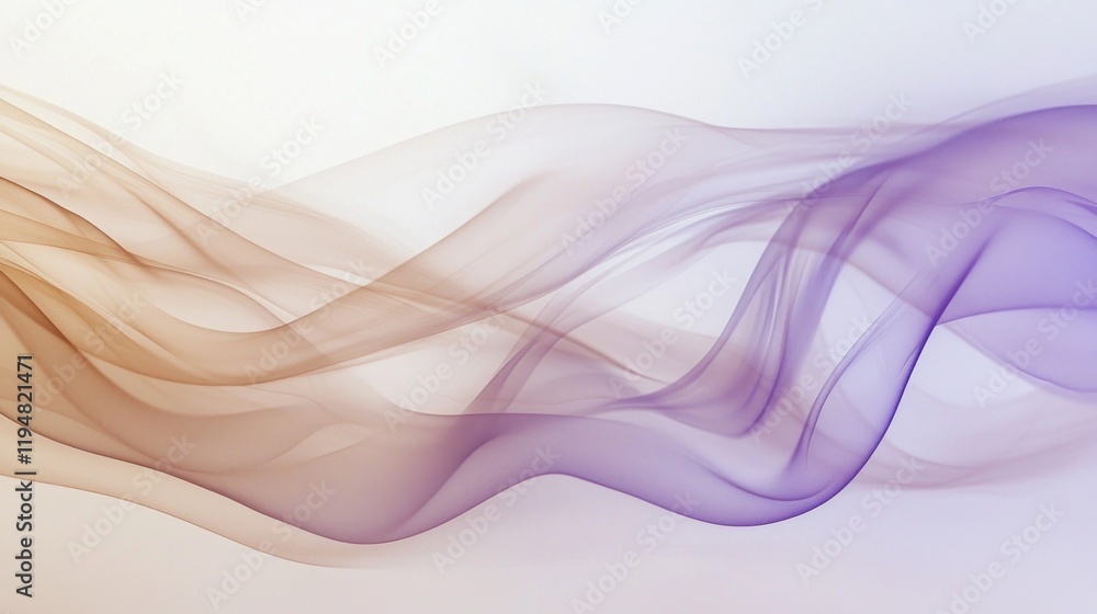 Poster Soft, flowing lines in rich mocha mousse blend seamlessly with delicate shades, evoking tranquility and artistic expression in a tranquil ambiance of color and motion