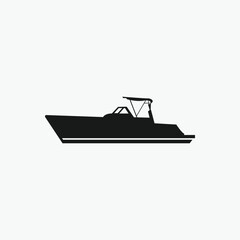 Vector Silhouette of a Modern Fishing Boat