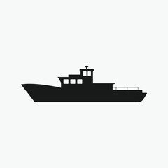 Simple Silhouette of a Fishing Boa