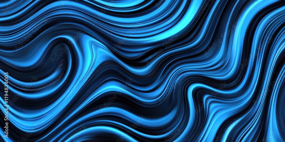 Poster abstract blue wavy line graphic design for web and powerpoint presentations