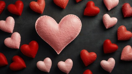 Obraz premium red hearts background