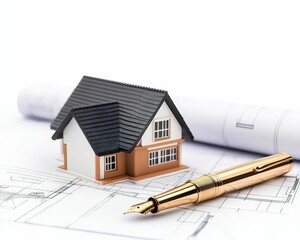 Architectural inspiration colorful house sketches on vintage blueprints creative design studio detailed plans artistic environment