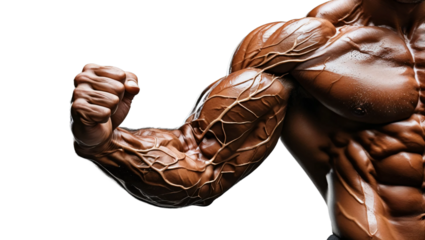 Muscular male arm isolated on transparent background