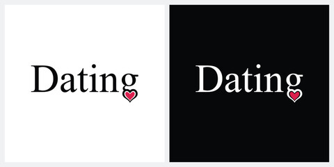Dating typography text, love heart symbol vector icon