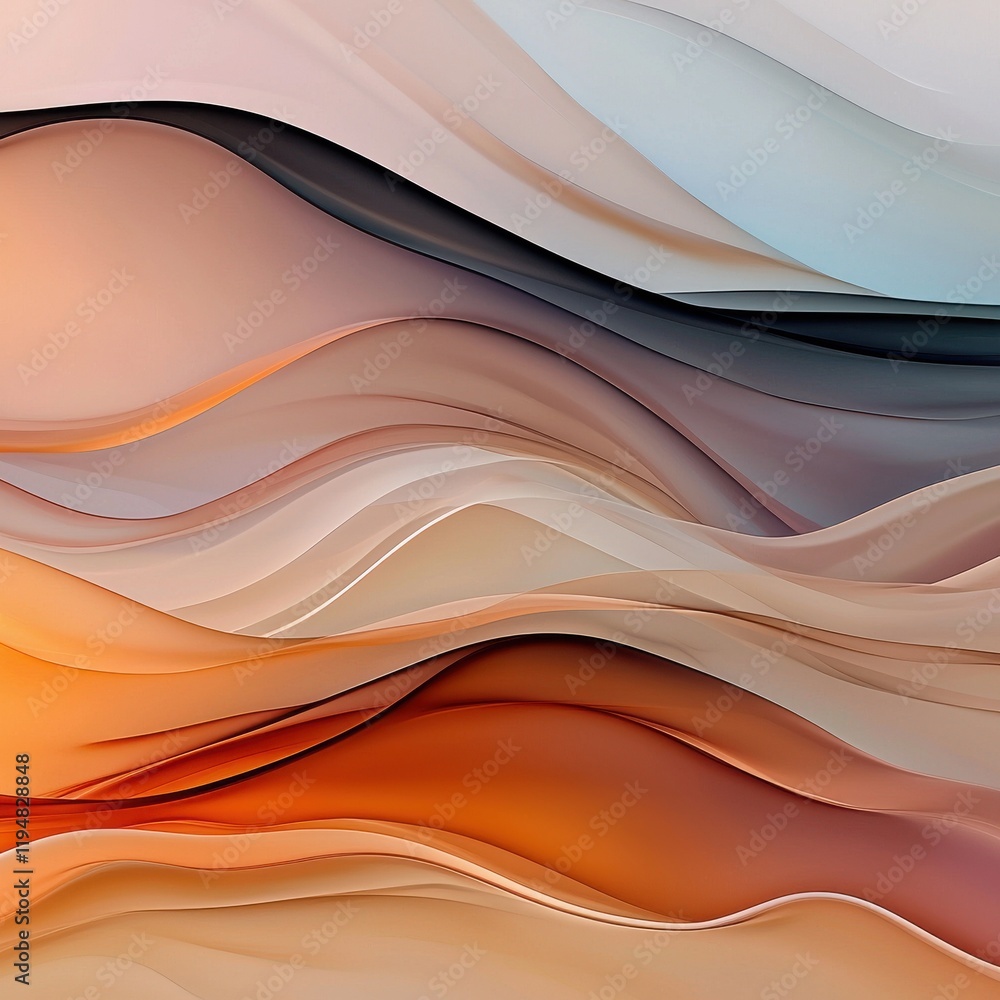 Poster fluid waves of translucent jellylike textures abstract art modern design soft environment aesthetic 
