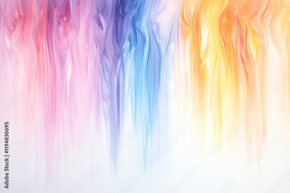 Poster colorful abstract art with flowing textures and gradients, creating a serene atmosphere.