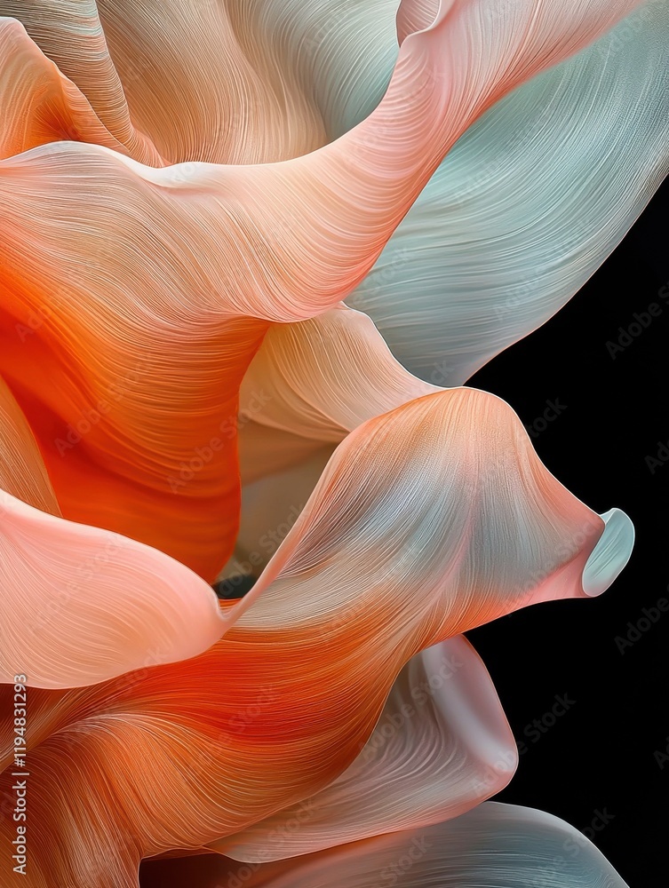 Aufkleber abstract ocean of flowing overlapping waves digital art colorful background fluid motion artistic pe