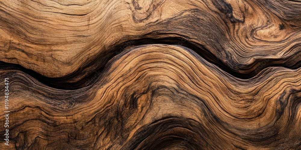 Poster abstract wood texture background featuring rich brown tones and fluid lines creating a natural wave 