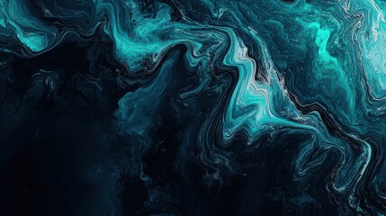 Abstract deep blue and teal marbled fluid background with organic wave-like texture
