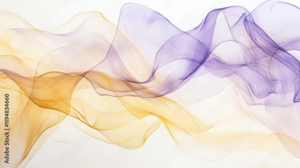 Poster soft and delicate forms of butter yellow and violet dance gracefully against a neutral backdrop. the